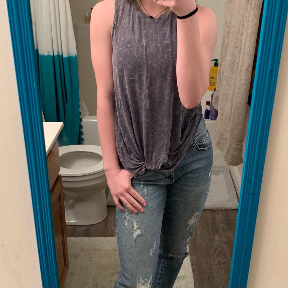 cute white and blue tie-dye shirt